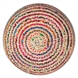 Simpli Home Margo Boho Contemporary Round Large Pouf in Multi Color