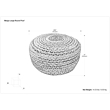 Simpli Home Margo Boho Contemporary Round Large Pouf in Multi Color