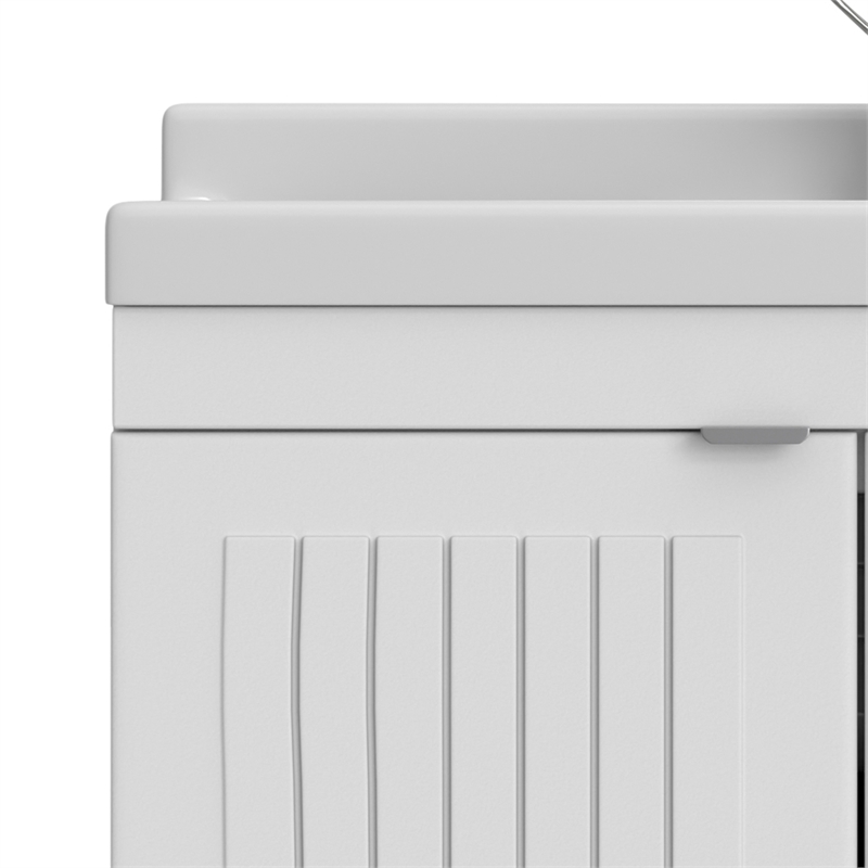 Murphy All-In-One 28-inch Laundry Utility Sink and Cabinet in Pure white
