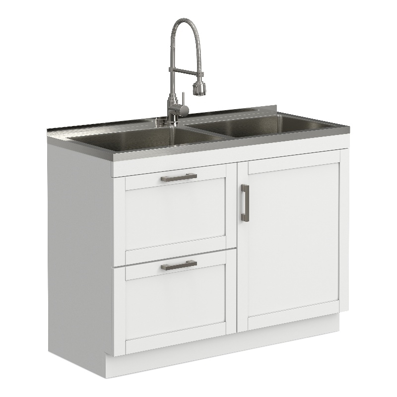 Hennessy 46-inch Utility Sink & Cabinet in Pure White