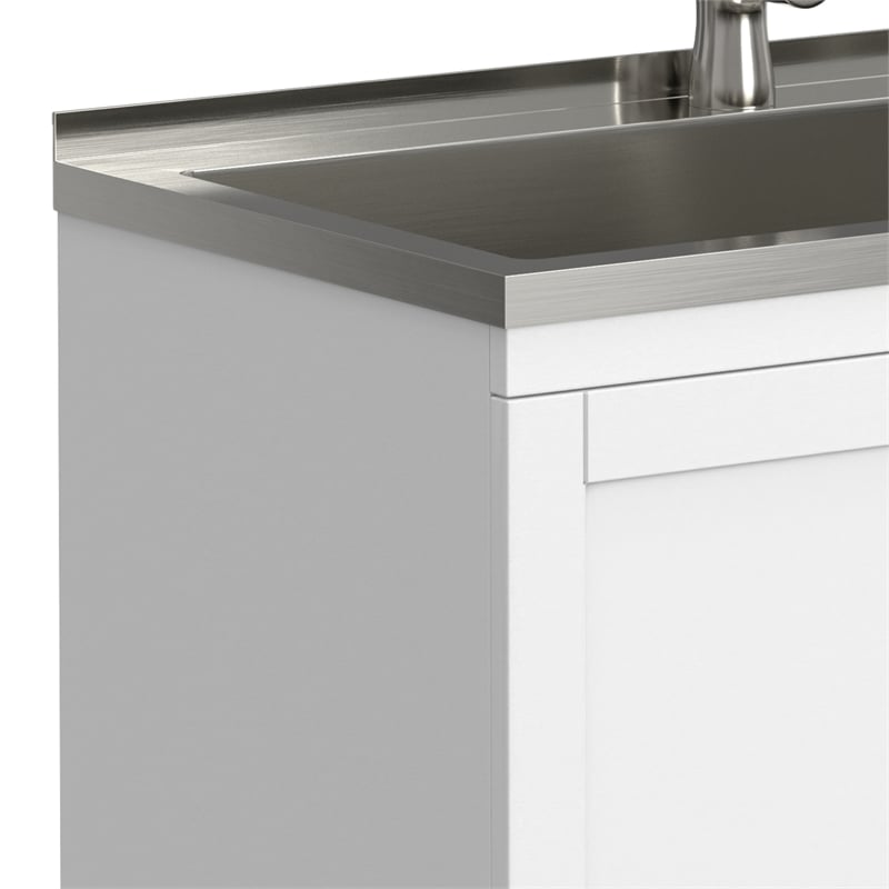 Reed 36-inch Utility Sink & Cabinet in Pure White
