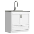 Reed 36-inch Utility Sink & Cabinet in Pure White