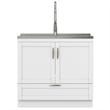 Reed 36-inch Utility Sink & Cabinet in Pure White