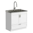Reed 36-inch Utility Sink & Cabinet in Pure White