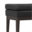 Carlson 45 inch Wide Ottoman Bench in Distressed Black Vegan Faux Leather