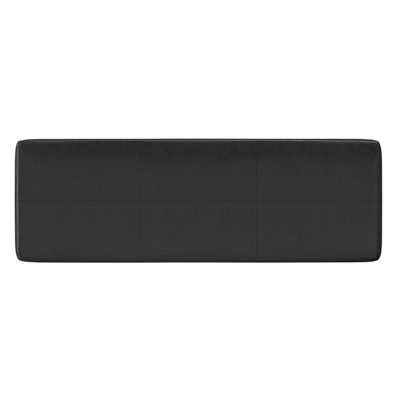 Carlson 45 inch Wide Ottoman Bench in Distressed Black Vegan Faux Leather