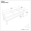 Carlson 45 inch Wide Ottoman Bench in Distressed Black Vegan Faux Leather
