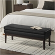Carlson 45 inch Wide Ottoman Bench in Distressed Black Vegan Faux Leather
