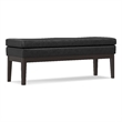 Carlson 45 inch Wide Ottoman Bench in Distressed Black Vegan Faux Leather