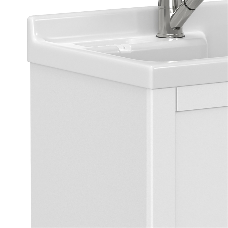 Kyle 28-inch ABS Utility Sink & Cabinet in Pure White