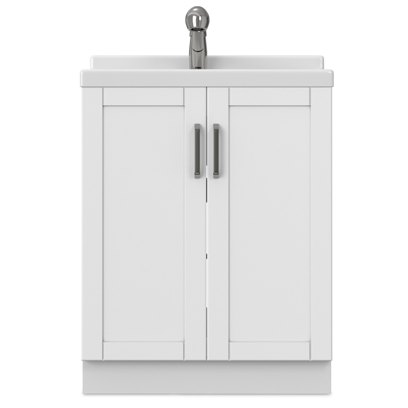 Kyle 28-inch ABS Utility Sink & Cabinet in Pure White