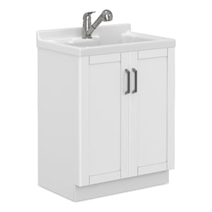 Kyle 28-inch ABS Utility Sink & Cabinet in Pure White