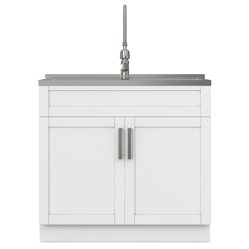 Hennessy 36-inch Utility Sink & Cabinet in Pure White