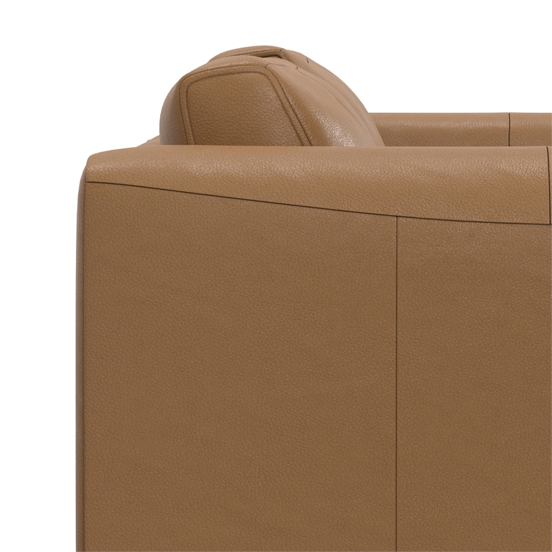 Richard Modern 62 inch Wide Sofa in Butternut Brown Genuine Leather