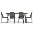 Simpli Home Corina & Hunter 7-Piece Dining Set with Oak Veneer