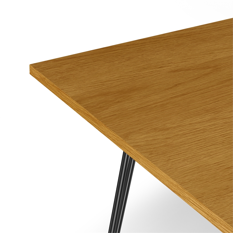 Simpli Home Corina & Hunter 7-Piece Dining Set with Oak Veneer