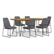 Simpli Home Corina & Hunter 7-Piece Dining Set with Oak Veneer