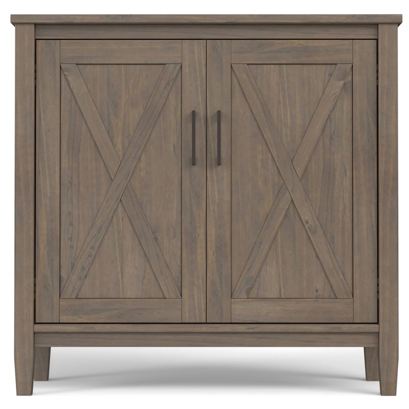 Ela SOLID WOOD 32 inch Wide  Storage Cabinet with Doors Set of 2 in Smoky Brown