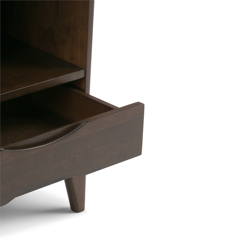 Harper 24W 4 Shelf Bookcase with Drawer (Set of 2) in Walnut Brown