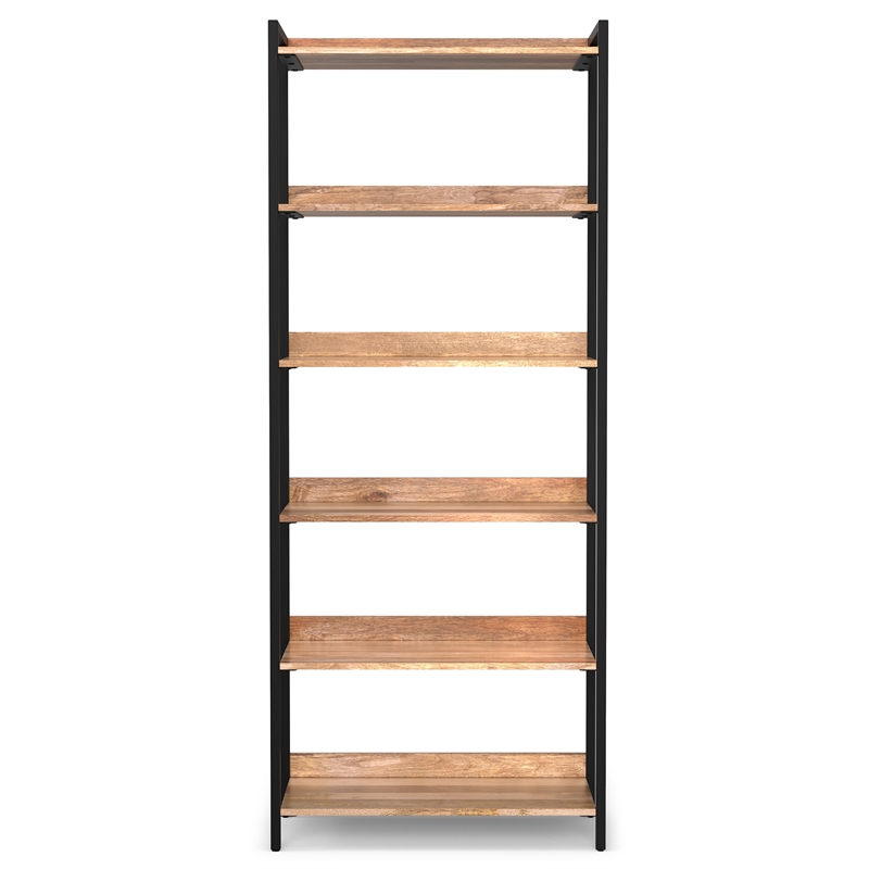 Kelsey 70W Bookcase Wall with Open and Closed Storage in Natural