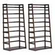 Acadian 30W 5 Shelf Ladder Bookcase (Set of 2) in Brunette Brown