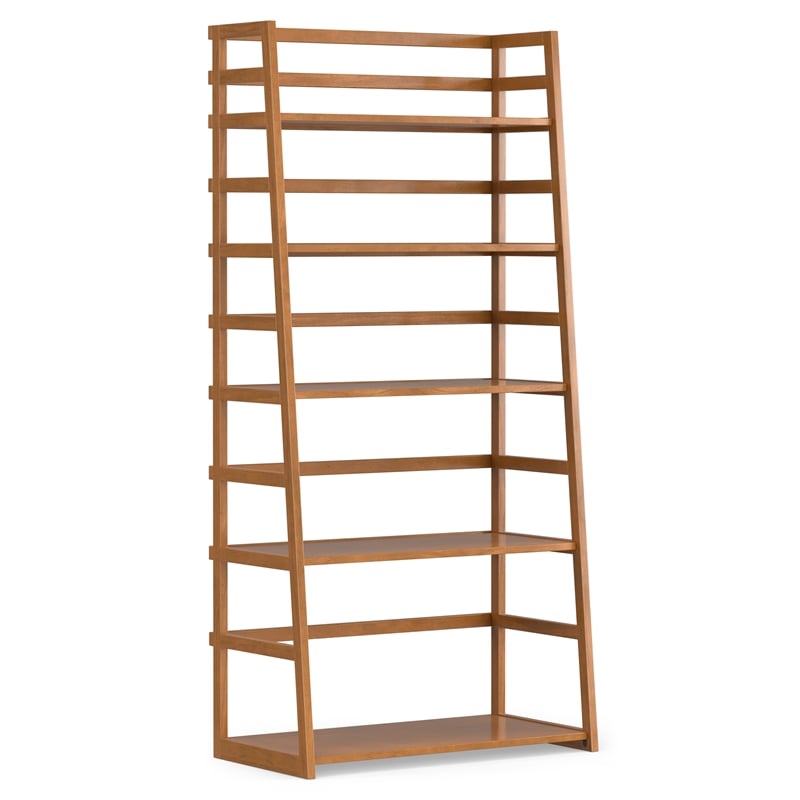 Acadian 30W 5 Shelf Ladder Bookcase (Set of 2) in Light Golden Brown