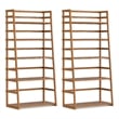 Acadian 30W 5 Shelf Ladder Bookcase (Set of 2) in Light Golden Brown