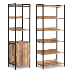 Kelsey 50W Bookcase Unit with Open and Closed Storage in Natural