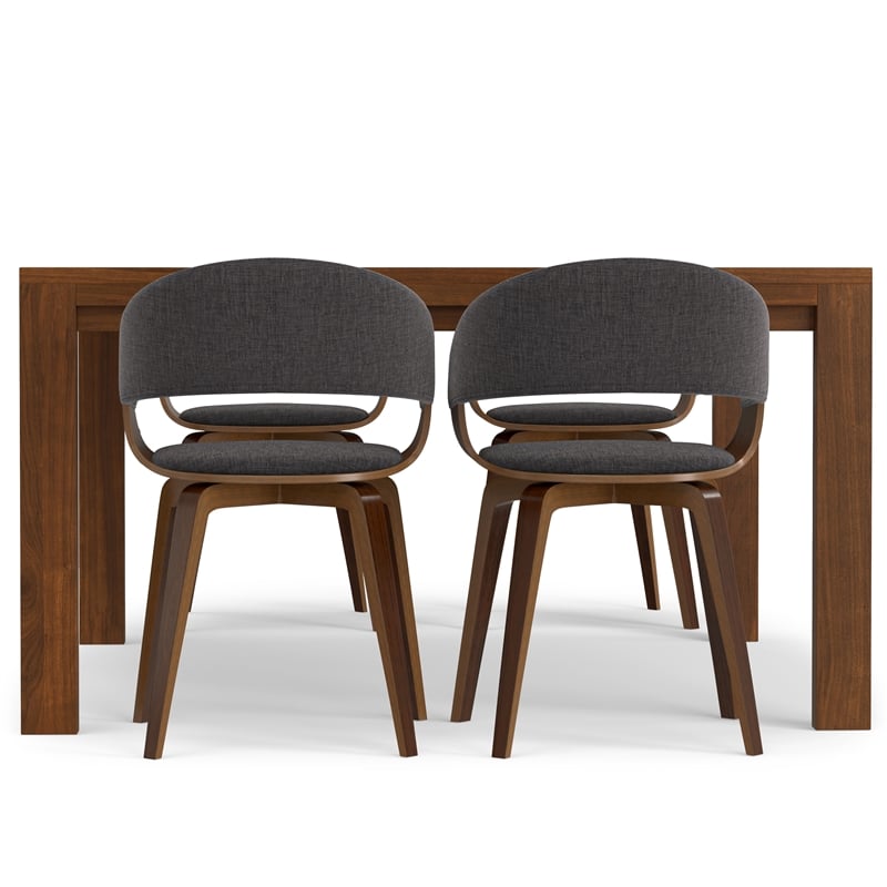 Lowell & Wilson 5-Piece Dining Set in Walnut Veneer