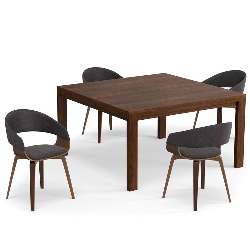 Lowell & Wilson 5-Piece Dining Set in Walnut Veneer