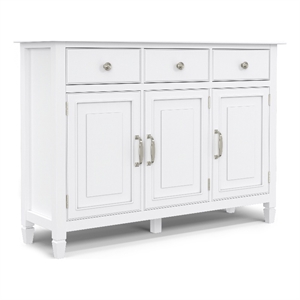 Connaught SOLID WOOD 51&quot Wide Traditional Entryway Storage Cabinet in White