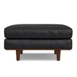 Morrison 33 inch WD Modern Table Ottoman in Lead Black Genuine Leather