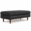 Morrison 49 inch Wide Modern Table Ottoman in Lead Black Genuine Leather