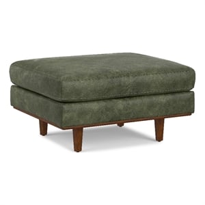 Morrison 33 inch Wide Modern Table Ottoman in Moss Green Genuine Leather