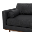 Morrison 89 inch Wide Modern Sofa in Lead Black Semi-Aniline Genuine Leather