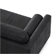 Morrison 89 inch Wide Modern Sofa in Lead Black Semi-Aniline Genuine Leather