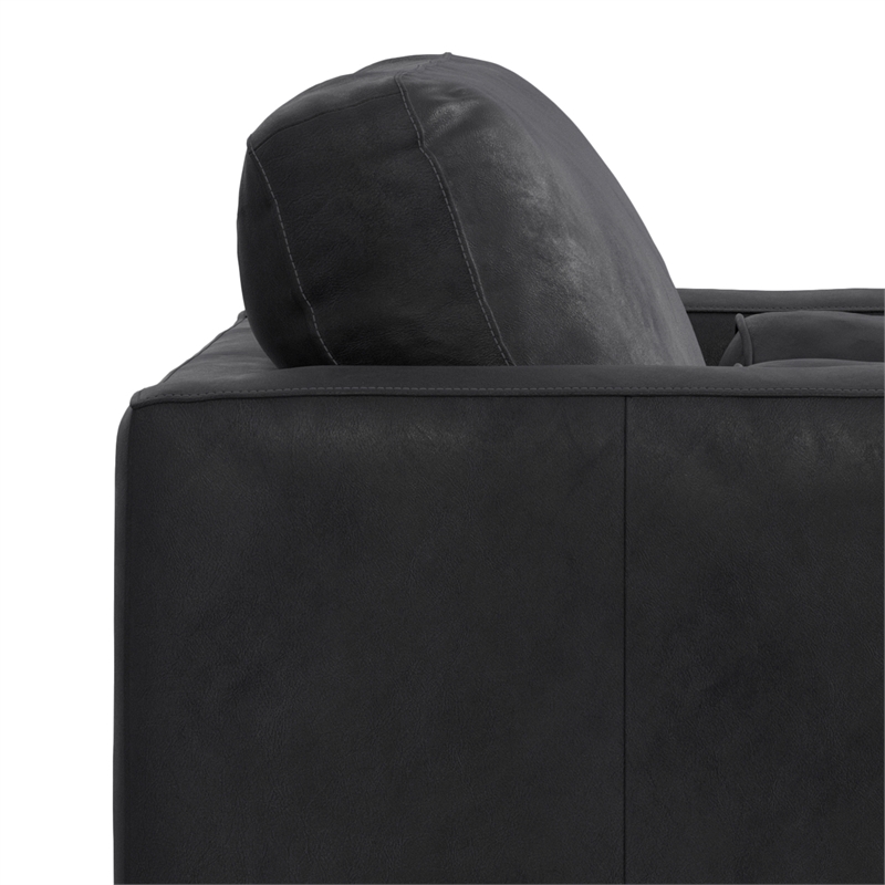 Simpli Home Morrison 42 inch Wide Mid-Century Modern Arm Chair in Lead Black