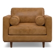 Simpli Home Morrison 42 inch Wide Mid-Century Modern Arm Chair in Sienna