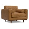 Simpli Home Morrison 42 inch Wide Mid-Century Modern Arm Chair in Sienna
