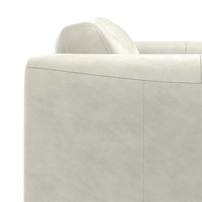 Richard Modern 62 inch Wide Sofa inLight Smoke Gray Genuine Leather