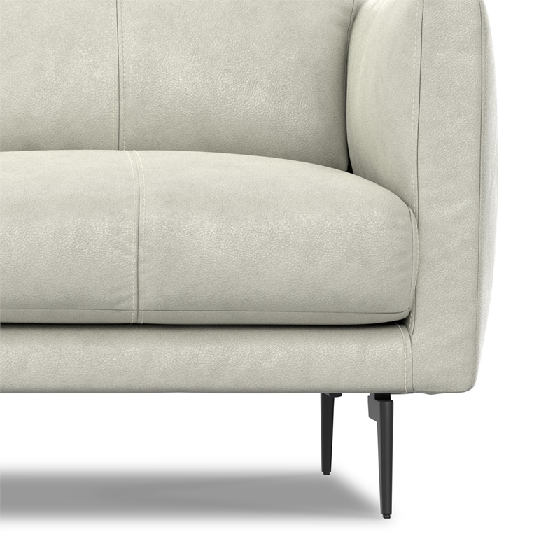 Stevens Modern 60 inch Wide Sofa in Light Smoke Gray Genuine Leather
