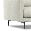Stevens Modern 60 inch Wide Sofa in Light Smoke Gray Genuine Leather