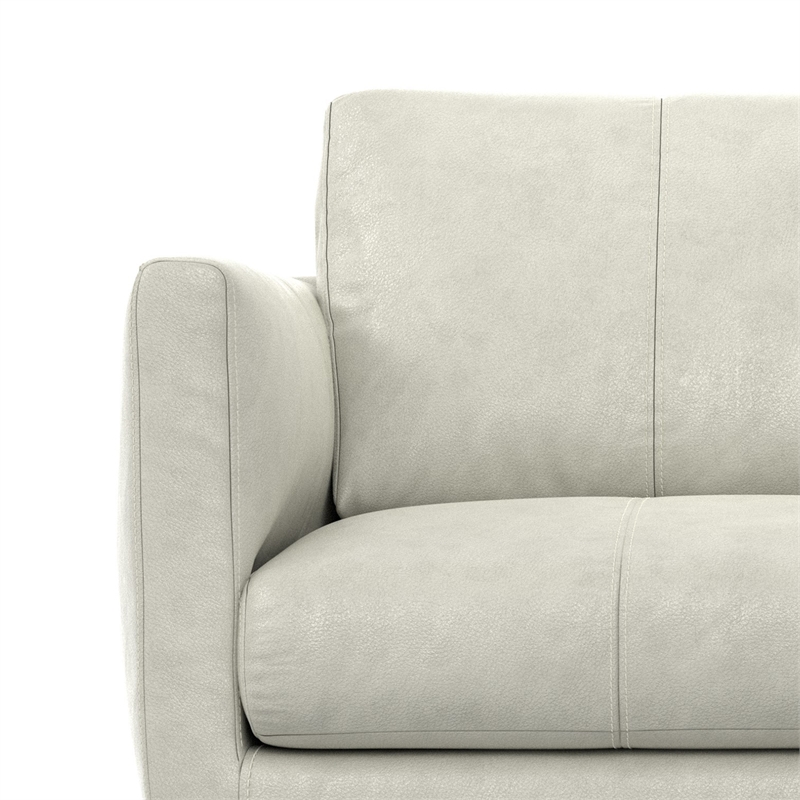 Stevens Modern 60 inch Wide Sofa in Light Smoke Gray Genuine Leather