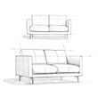 Stevens Modern 60 inch Wide Sofa in Light Smoke Gray Genuine Leather