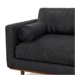 Morrison 72 inch Wide Modern Sofa in Lead Black Semi-Aniline Genuine Leather