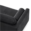 Morrison 72 inch Wide Modern Sofa in Lead Black Semi-Aniline Genuine Leather