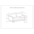 Morrison 72 inch Wide Modern Sofa in Lead Black Semi-Aniline Genuine Leather
