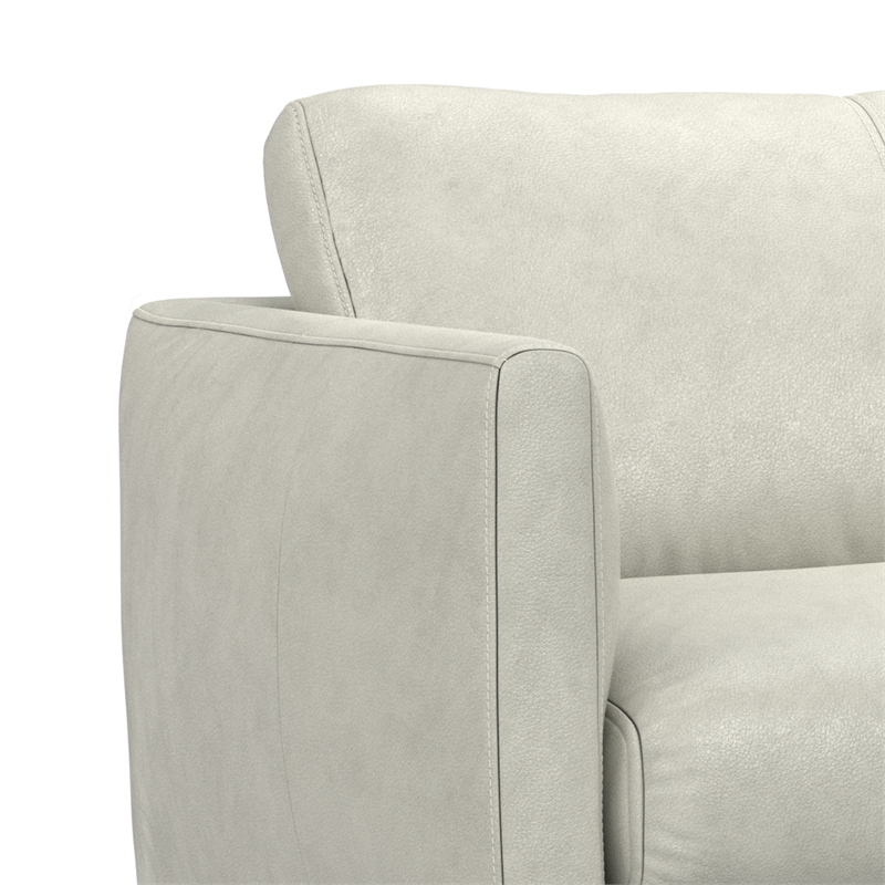 Stevens Modern 81 inch Wide Sofa in Light Smoke Gray Genuine Leather