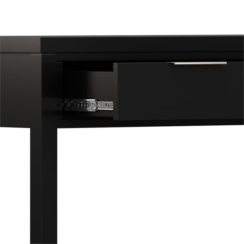 Hollander 60 inch Wide Solid Wood Contemporary Console Table in Black