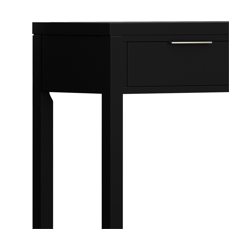 Hollander 60 inch Wide Solid Wood Contemporary Console Table in Black